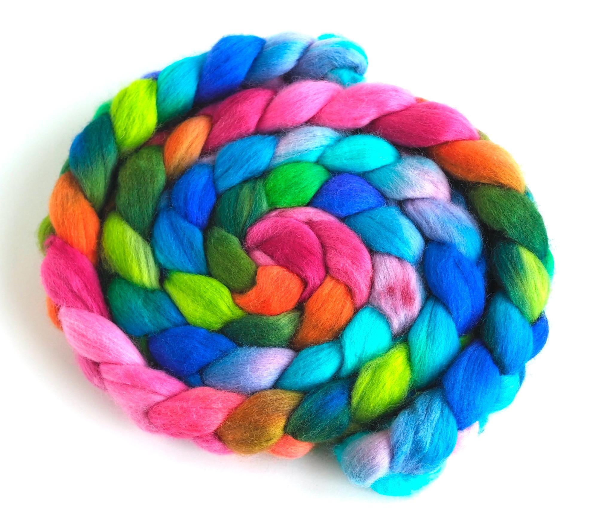 Corriedale Wool Roving - Hand Dyed Spinning and Felting Fiber, Three of Four