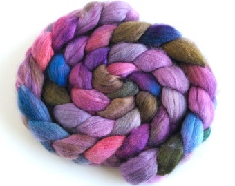 Corriedale Wool Roving - Hand Dyed Spinning and Felting Fiber, OOAK #3