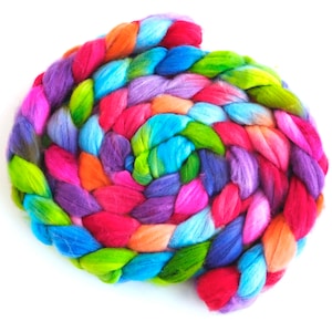 Superwash Merino/Nylon Roving - Handpainted Spinning Fiber, Color Tag
