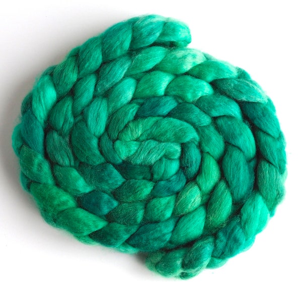 BFL Wool Hand-Spinners Roving, Spinning or Felting Fiber, Green Start, 4 ounces