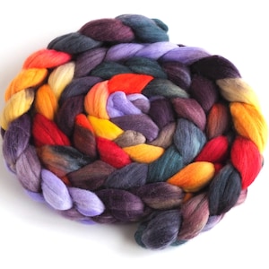 Rambouillet Wool Hand Spinner&#39;s Roving - Hand Painted Colorway, Begin Again