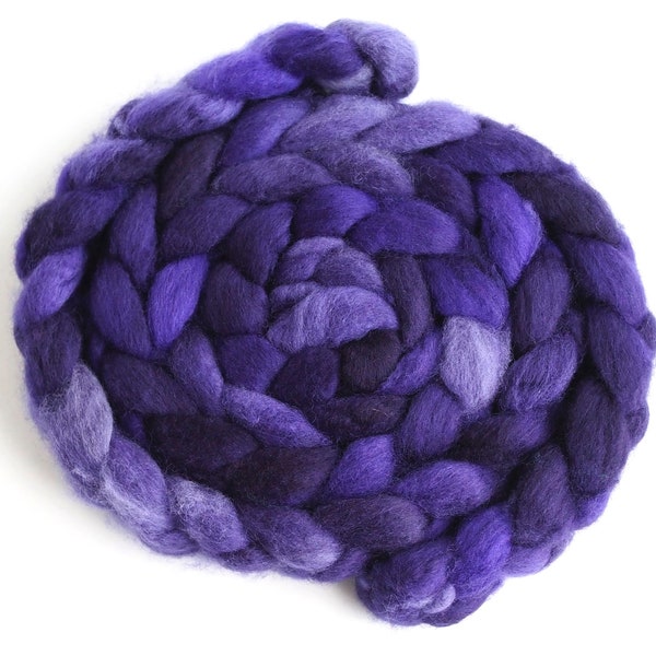 Tour de Fleece, BFL Wool Hand-Spinners Roving, Spinning or Felting Fiber, 4 ounces, Violet Country
