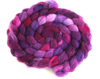 Superwash Merino/Nylon Roving - Handpainted Spinning Fiber, Flag Violet