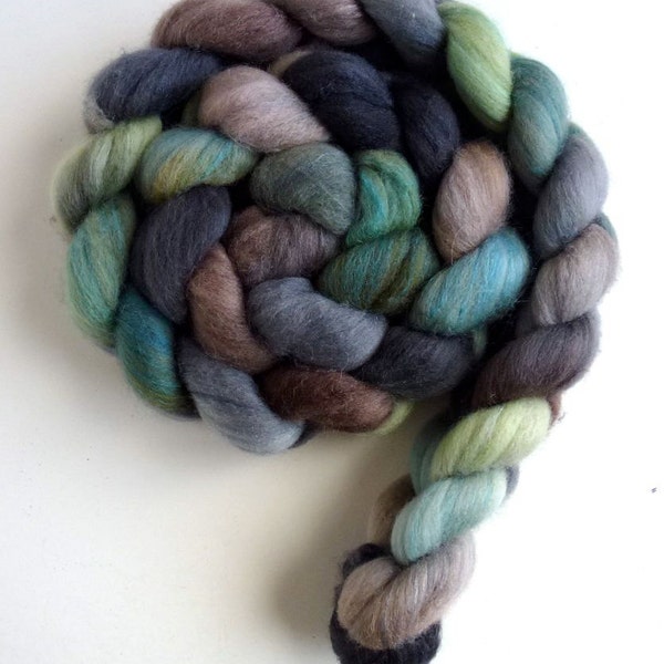 Polwarth/Silk Roving - Handpainted Spinning or Felting Fiber, New House