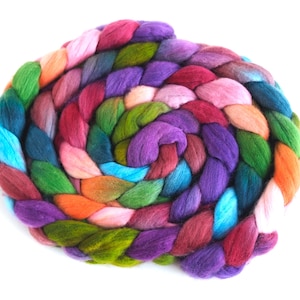 Superfine Merino Wool, Hand Spinning Roving - Hand Dyed, Hand-Painted, Painted Nettle