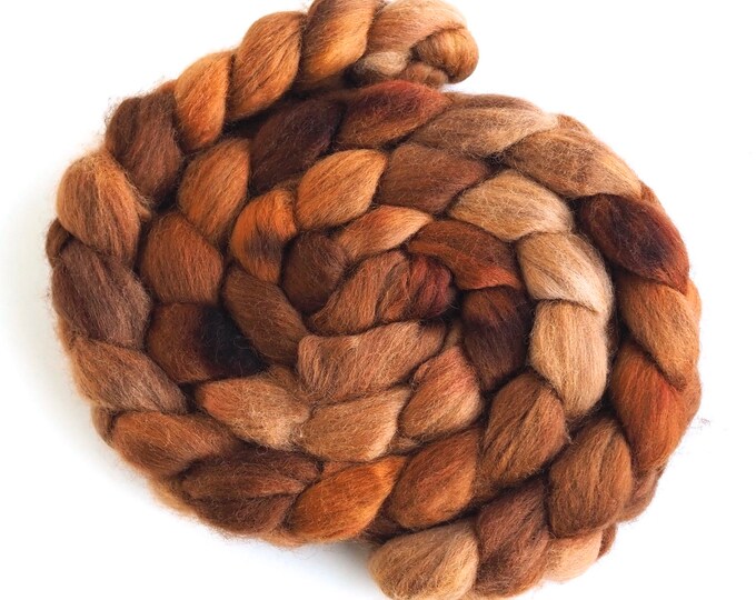 Corriedale Wool Roving Hand Dyed Spinning and Felting Fiber, Graham