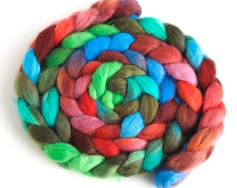 Falkland Wool Roving - Hand Dyed Spinning and Felting Fiber, 4 Ounces, Mixed Messages