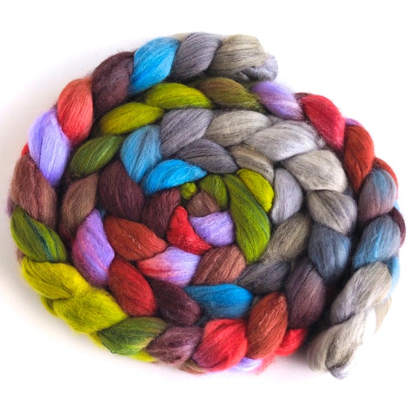 Organic Polwarth/Cultivated Silk Roving - Hand Spinning or Felting Fiber, Heedlessly Blooming