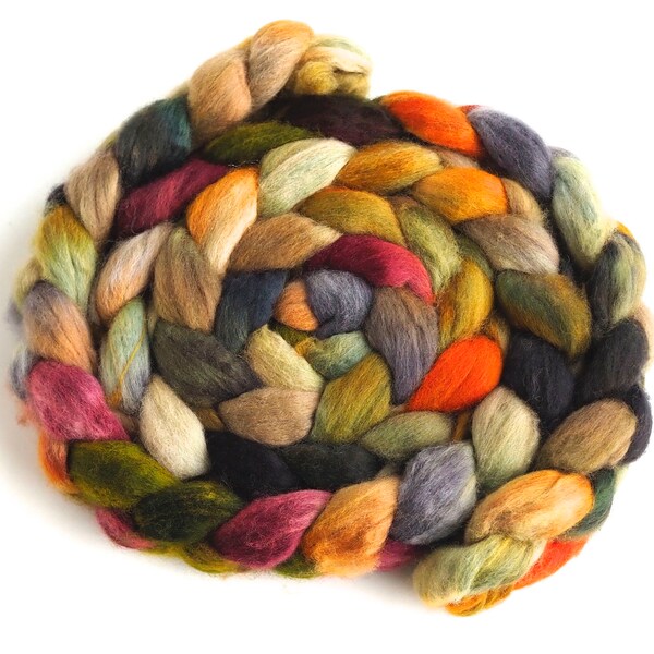 Feiner Polwarth Kammzug - handbemalte Spinnfaser, 110 ml, altes Steinhaus