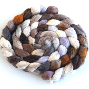 Polwarth/Silk Roving - Handpainted Spinning or Felting Fiber, Chilly Morning