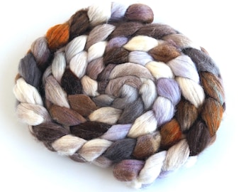 Polwarth/Silk Roving - Handpainted Spinning or Felting Fiber, Chilly Morning