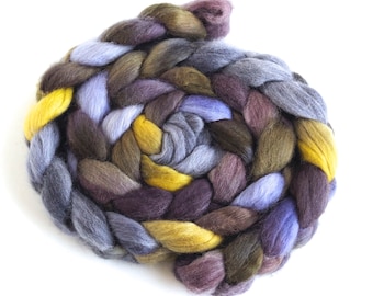Corriedale Wool Roving - Hand Dyed Spinning and Felting Fiber, Cloaked in Shadow