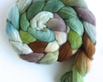 Merino Wool Roving Superfine - Hand Dyed Spinning or Felting Fiber, Mown Fields