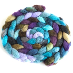 BFL Wool Hand-Spinners Roving, Spinning or Felting Fiber, 4 ounces, Cool Serenity