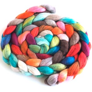Superfine Merino Wool, Hand Spinning Roving - Hand Dyed, Hand-Painted, Twilight Muse