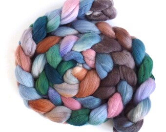 Targhee Wool Roving - Hand Painted Spinning Fiber, Antiquarian