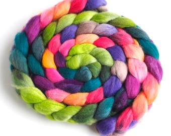 Fine Polwarth Roving - Hand Painted Spinning Fiber, 4 Ounces, Always New