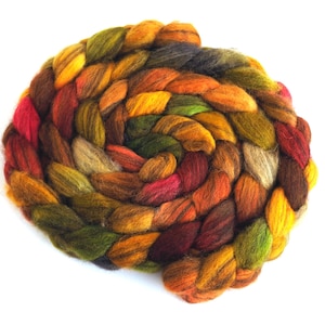 Mixed BFL Wool Roving, Hand Painted Spinning or Felting Fiber, Perfect Moment