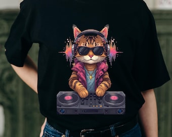DJ Cat Graphic T-Shirt – Music Lover Streetwear