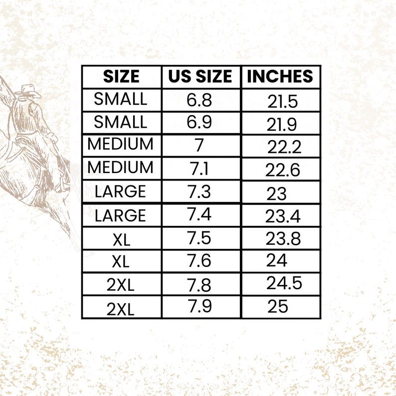 Pode incluir: Uma tabela de convers&atilde;o de tamanhos de roupas, mostrando tamanhos de Small a 2XL. A tabela inclui tamanhos dos EUA e medidas em polegadas, de 21,5 a 25 polegadas.