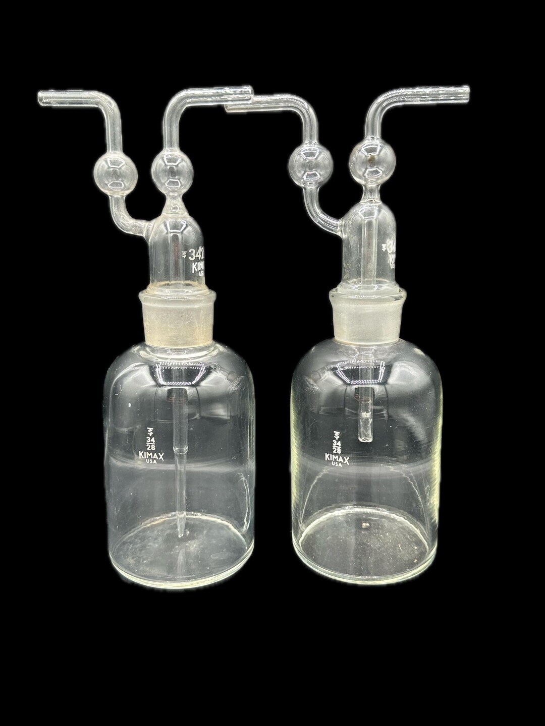 Kimble Lab Glassware Kimble KIMAX Vintage Laboratory Glass Low Short Form Gas Washing ...