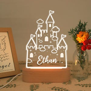 Princess Castle Night Light, Custom LED Lamp for Kids, Perfect Gift for Princess Lovers, Name Night Light for Baby, Nightlight for Girl