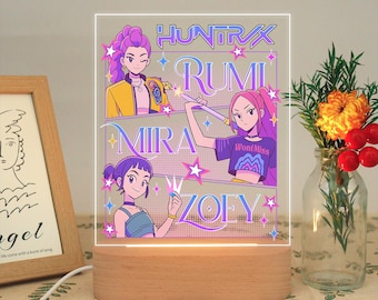 Kpop Demon Hunters Night Light,Huntrix Girl Led Light,Kpop idol Group Lamp,Mira, Rumi, Joey Light,Saja Boys Night Light,Gift for Huntrix Fan