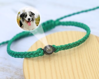 Photo Projection Bracelet,Braided Rope Picture Bracelet,Memorial Bracelet,Picture Bracelet,Valentines Gift,Couple Bracelet,Gift for Her/Him