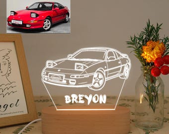 Custom 3D Car Sketch Night Light,Custom Line Art Photo Lamp,Car Mockup Led Lamp,Car Photo Night Light,Car Guy Gift,Gift for Boyfriend,Kids