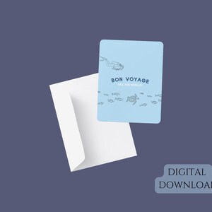 Bon Voyage Sea the World! Biglietto di auguri, biglietto di viaggio sulla vita marina, download digitale istantaneo, biglietto stampabile per gli amanti dei viaggi
