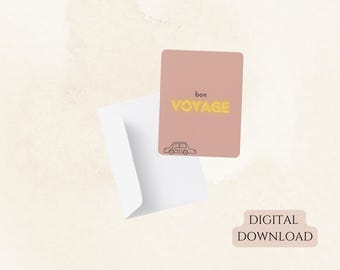 Bon Voyage Card: Simple Taxi Design (Digital Download)