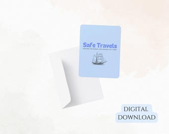 Sailing Ship Bon Voyage Card: Travel Lover Gift (Digital Download)