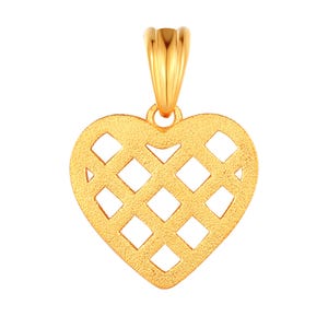 24K Solid Gold Love Heart Pendant, Openwork Necklace, Lover Gift