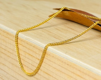 Collana con catena in oro massiccio 24k fatta a mano, gioielli in oro puro 999, design semplice