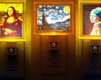 Lithophane Night Light: Famous Paintings LED Plug-In
