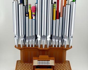 Pen Holder Inspired by a Real French Pipe Organ with Secret Storage Compartment | Desk Organizer | Gift for Organists Musician Music Lover