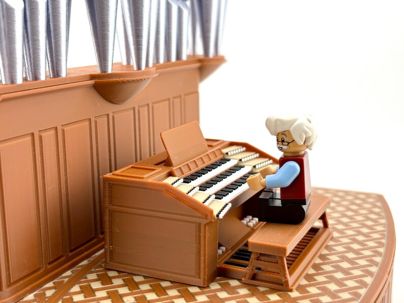Pojemnik na długopisy inspirowany prawdziwymi francuskimi organami piszczałkowymi z sekretnym schowkiem | Organizer na biurko | Prezent dla organisty, muzyka i miłośnika muzyki zdjęcie 10