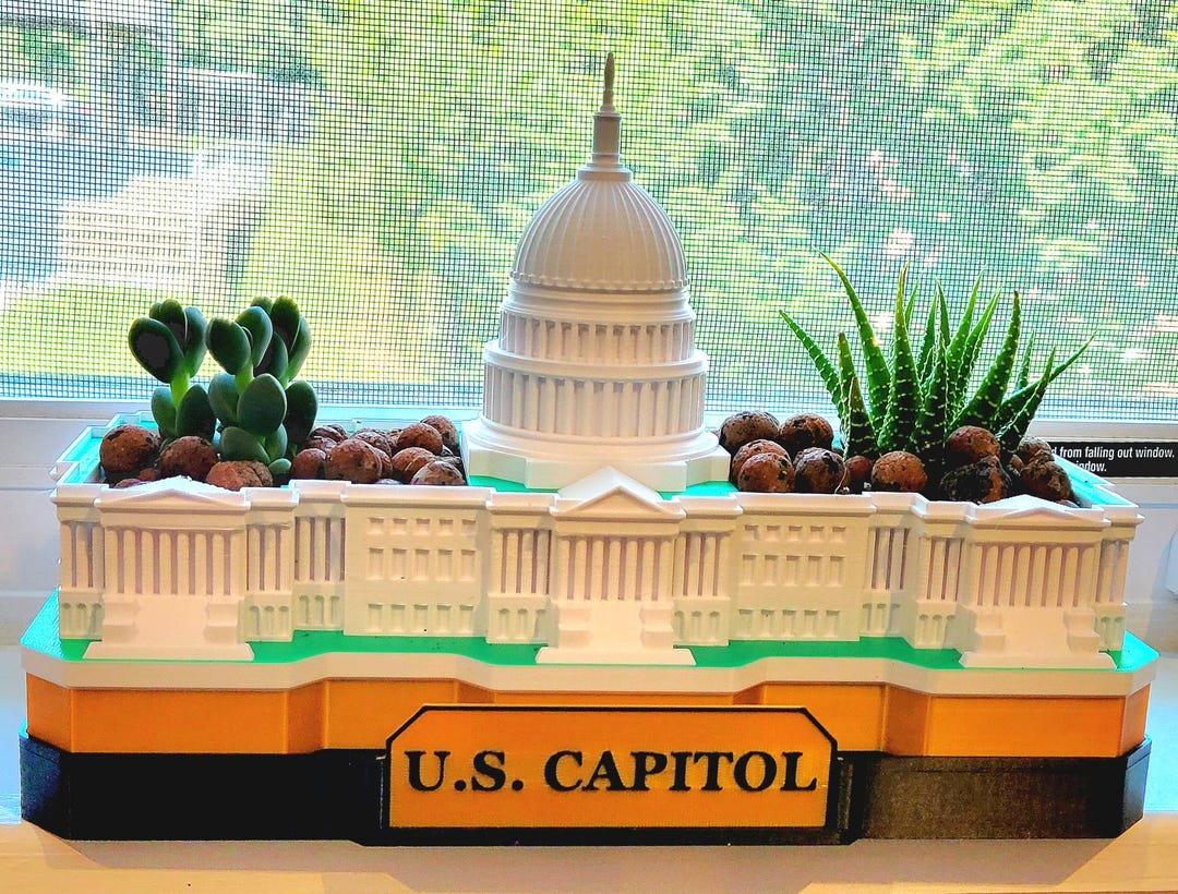 US Capitol Building Planter Pot: 3D Printed Succulent & Herb Container ...