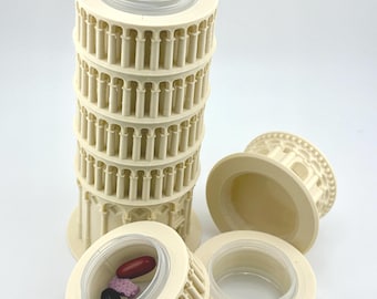Leaning Tower of Pisa Pill Organizer: 3D Printed 7-Day Storage