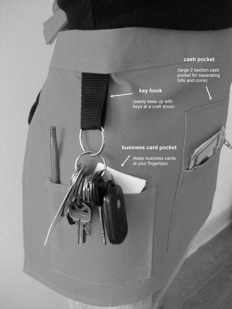 Vendor Apron Canvas Waitress Apron PICK YOUR COLOR Hostess Apron Unisex