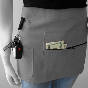 GRAUe Verkäufer Schürze - Unisex - Kellner schürze - Hostess Schürze