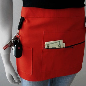 Waitress Apron - RED - Craft Show Apron - Vendor Apron -  Half Apron - Hostess Apron