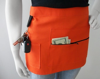 Orange Craft Show Apon - Orange Unisex Vendor Apron for Craft Shows - Craft Apron