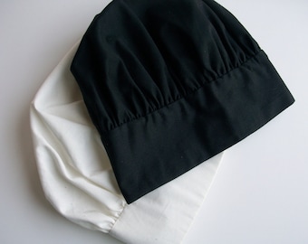 Unisex Chef Hat - Custom Fit Chef Hat in Black or White