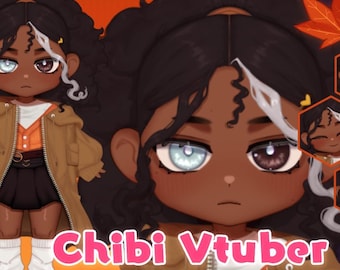Live2D Premade Fully rigged Vtuber model - Ready To Use - Cute Chibi Autumn Girl Twitch and Youtube ready