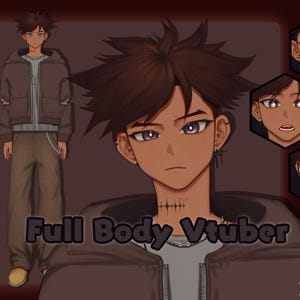 Live2D Premade Fully rigged Vtuber model - Ready To Use - Boy/Male Vtuber Twitch and Youtube ready with Full Vbridger