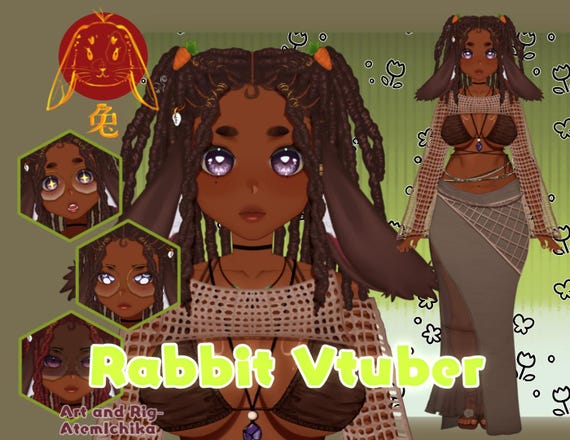 Live2D Premade Fully rigged Vtuber model - Ready To Use - Cute Rabbit/Bunny Girl Twitch and Youtube ready (Now with Vbridger)