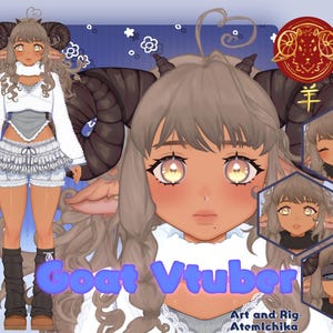 Live2D premade volledig opgetuigd Vtuber-model - klaar voor gebruik - Cute Goat/Sheep Girl Twitch en klaar voor YouTube