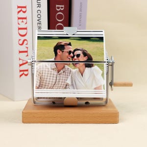 Flipbook in legno personalizzato, libro di film da video, album rotanti di foto/video, regalo di anniversario per lei/lui, regali con foto ricordo