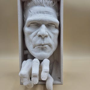 Frankenstein Book Nook 3D Printed Bookshelf Gift Fantasy Reader Monster